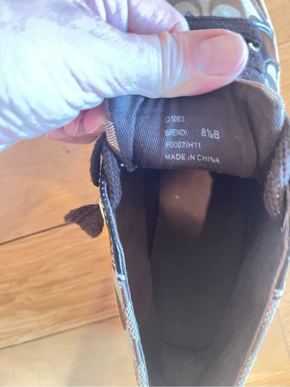 Coach womens Brown Signature High-Top Sneakers with Logo Detail - Picture 6 of 8